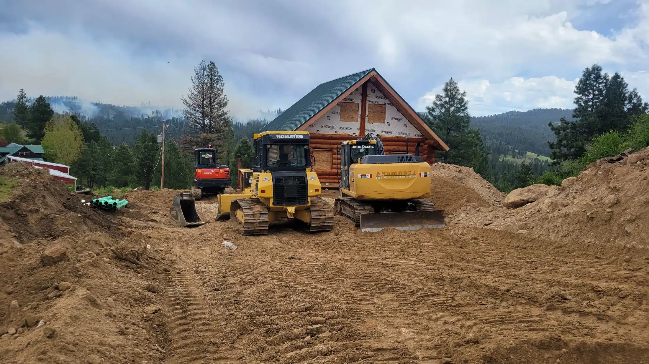 Shamrock excavator working on a residential site in Star, Idaho