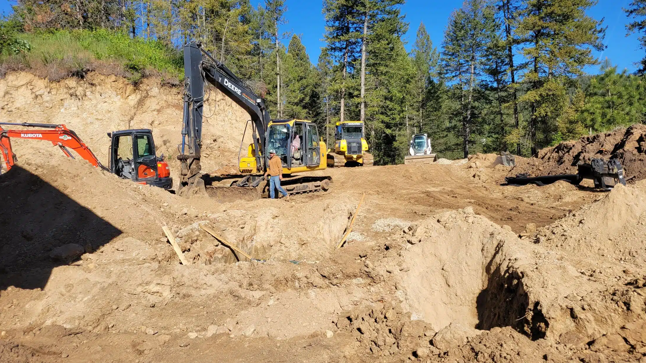 Shamrock excavator working on a residential site in Eagle, Idaho