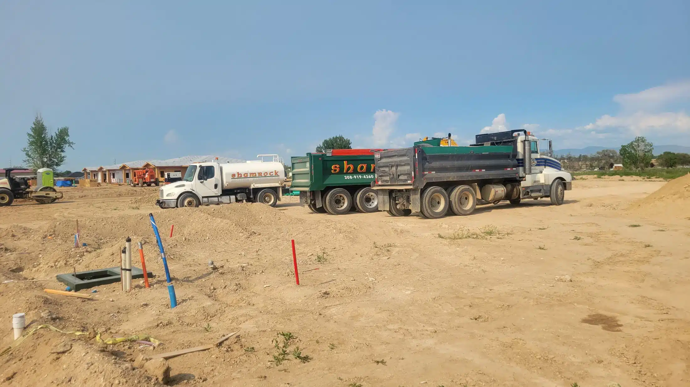 Grading work underway on a residential excavation project near Boise