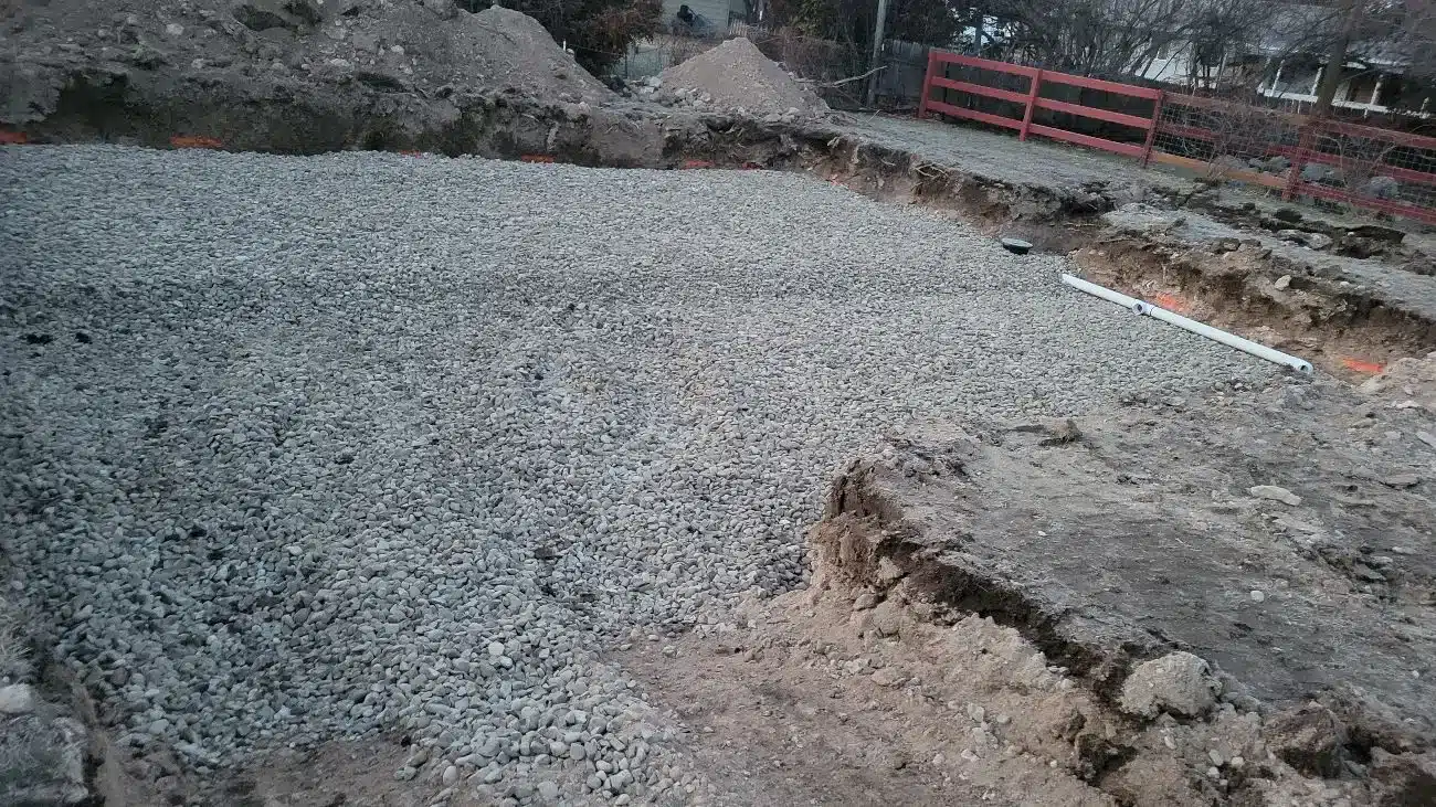 New septic drain field lines being installed on a rural building lot in Star, Idaho