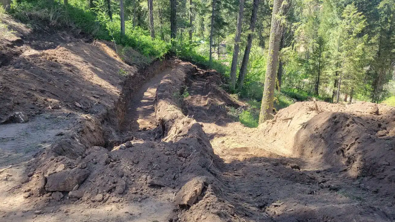 Septic tank pit excavated and prepared near Boise, Idaho