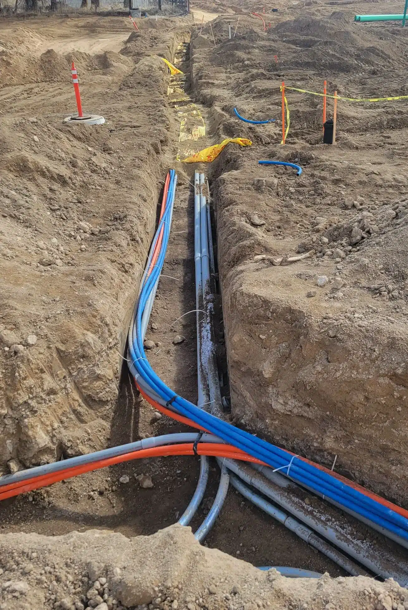 Shamrock crew completing underground utility work at a Boise home