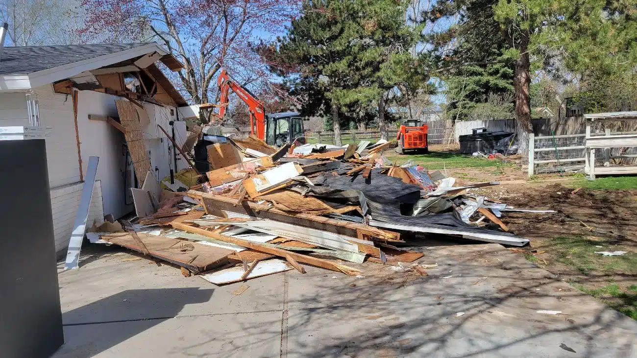 Underground utility installation in an excavated trench on a Nampa area property