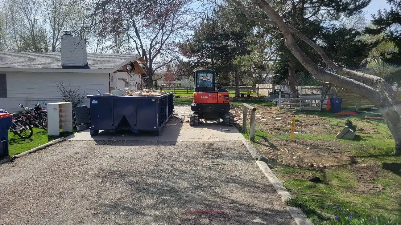 Finished drainage grading directing water away from a home in the Nampa area