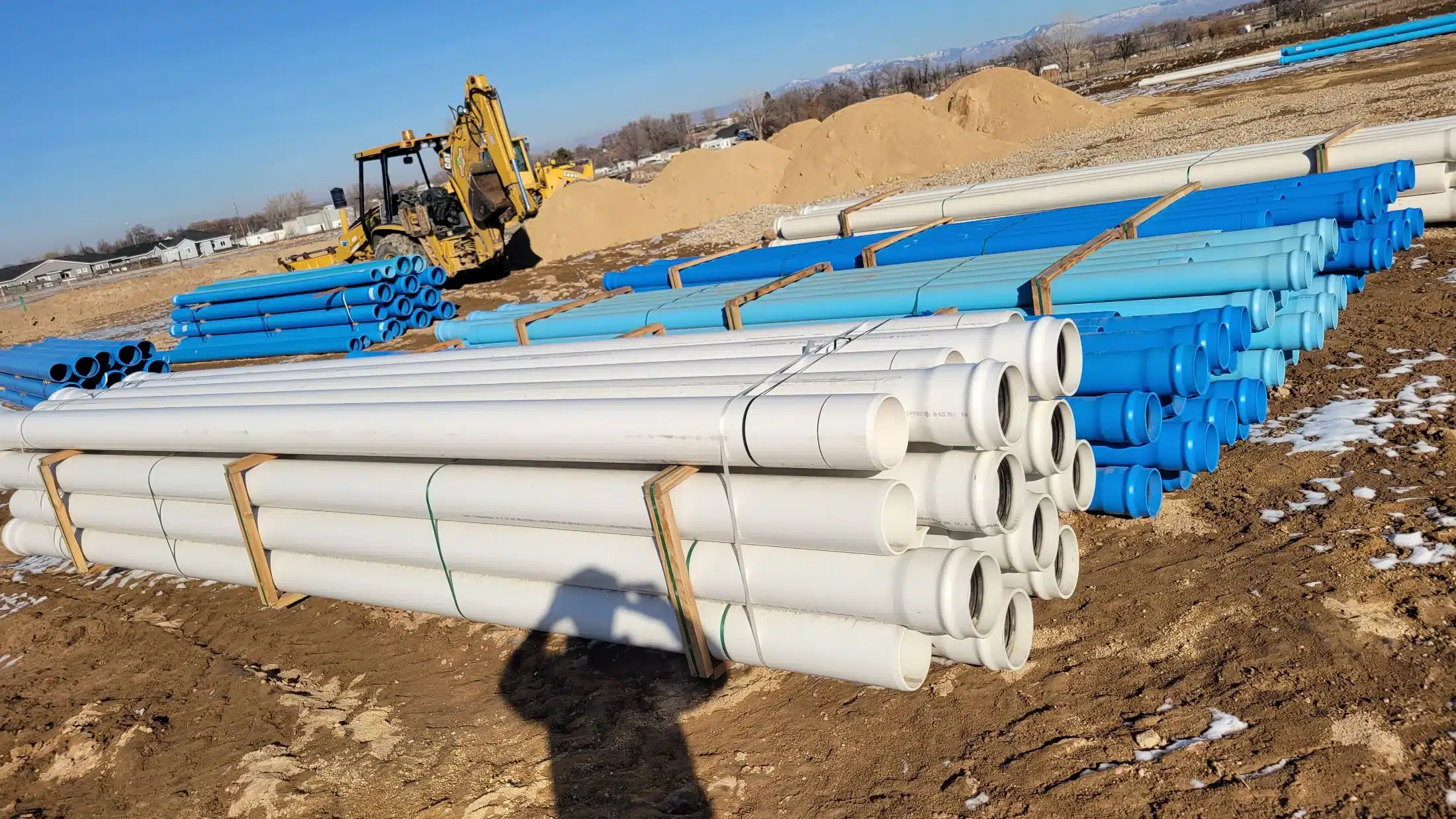 Sewer line trench excavated for a repair in Eagle, Idaho