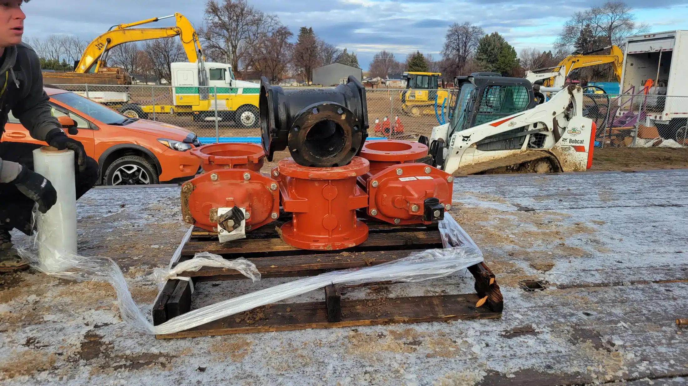 Utility trench excavated for water service in the Treasure Valley