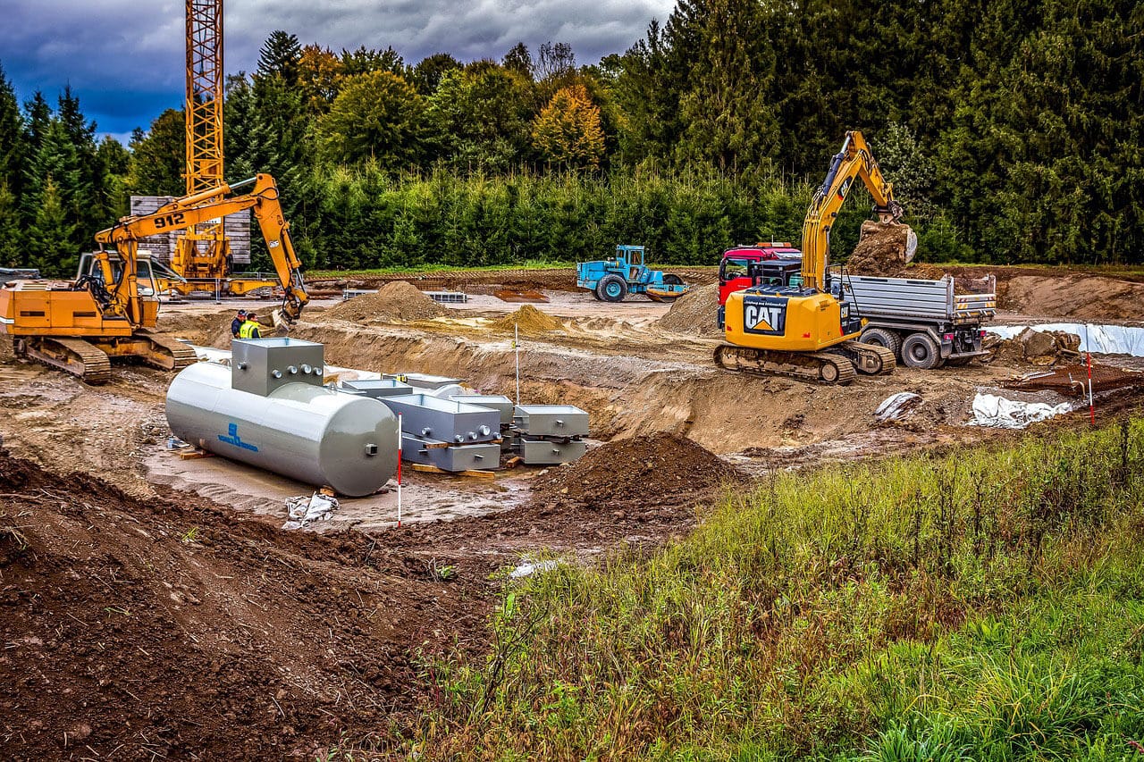 Active Shamrock work site with crew and equipment near Boise